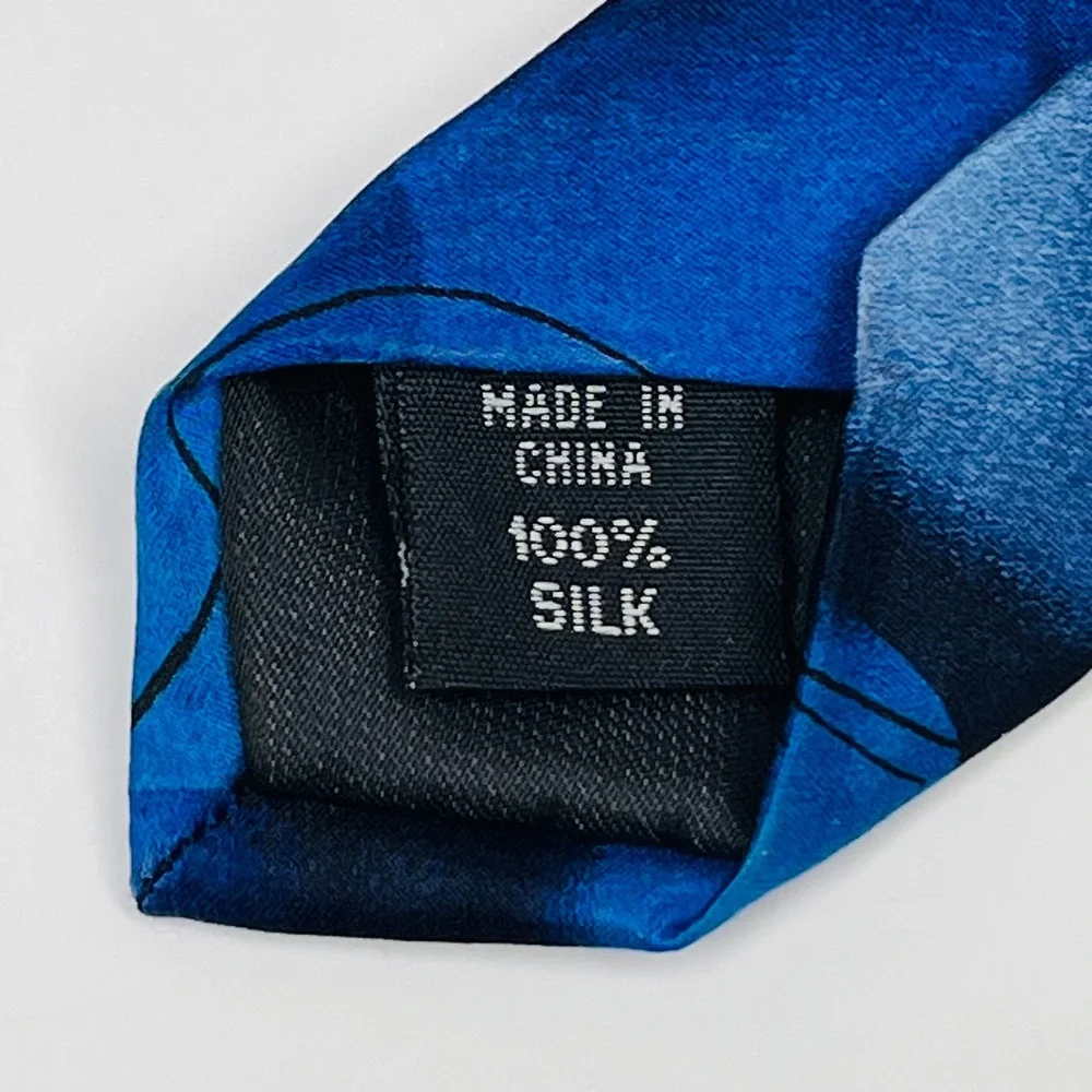 J. Garcia Necktie Men OS Blue Bee Hive‎ Artist Proof Silk Abstract Signature Tie